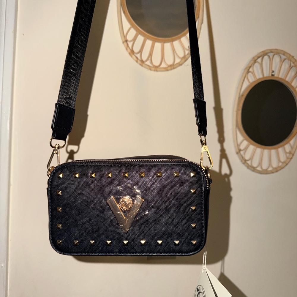 Valentino Orlando Black Studded Crossbody Bag-Designed in Italy